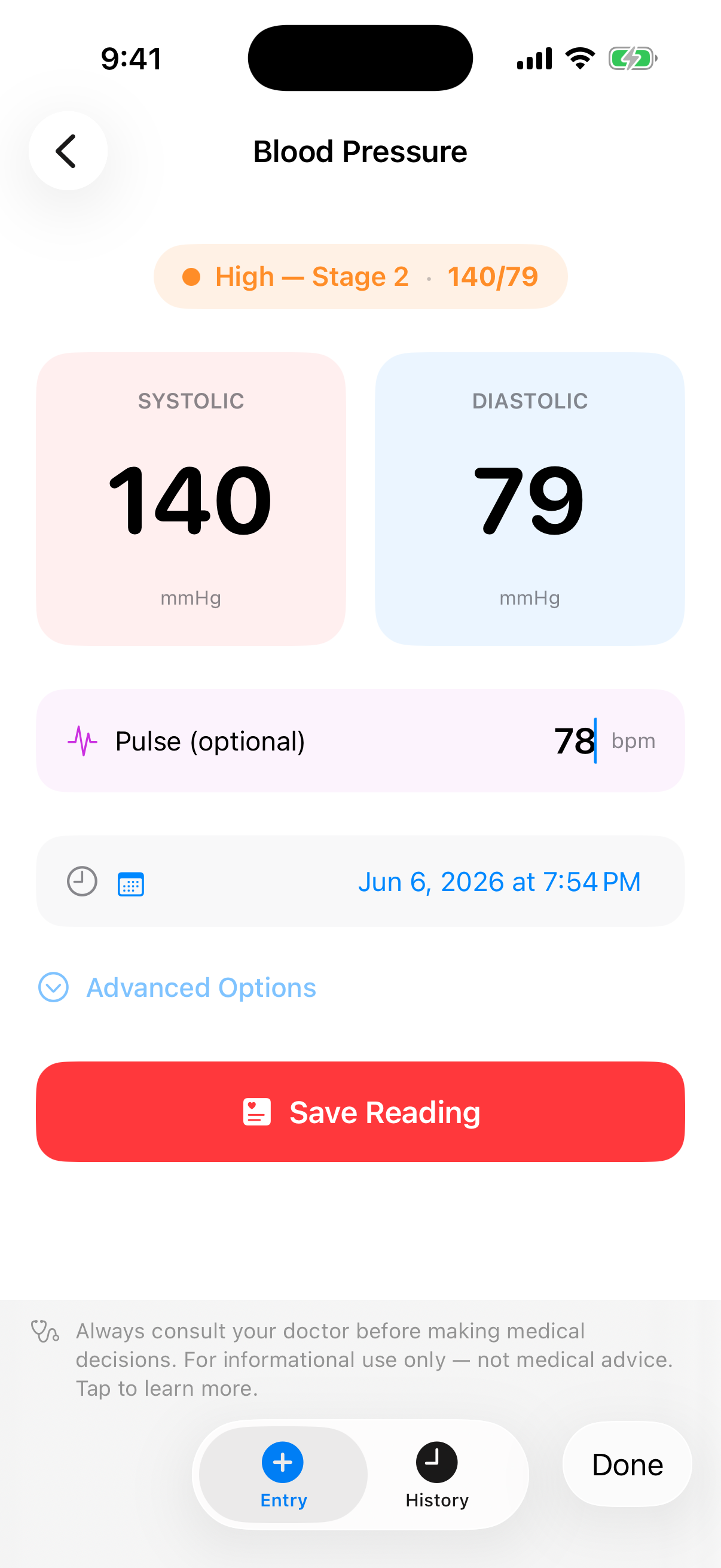 Blood pressure logging in Clinical Codes with automatic hypertension classification